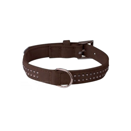 COLLAR STRASS MARRON