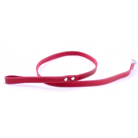 CORREA PIEL ROJA PESPUNTES BLANCO